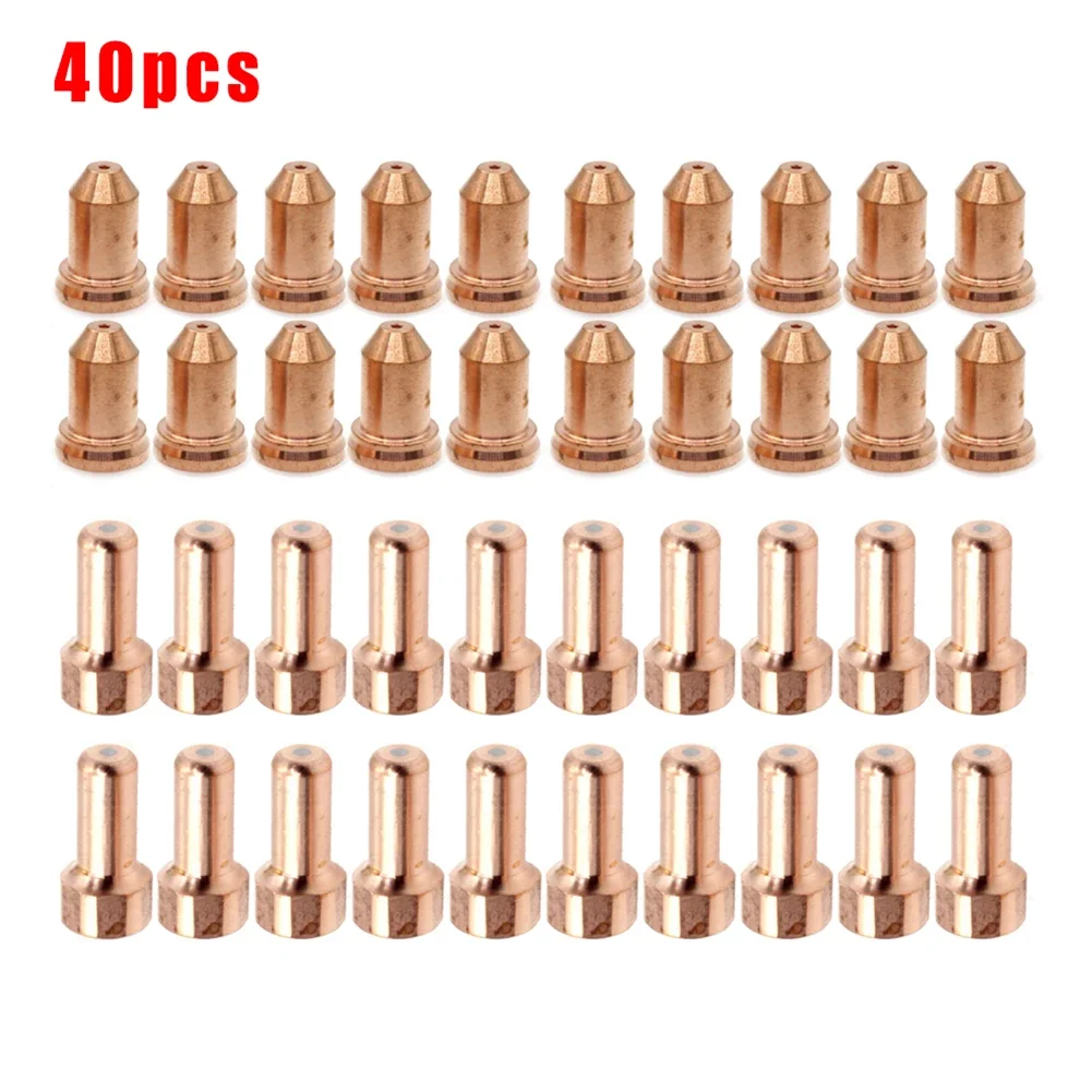 40PCS Plasma Electrode Tip Electrodes Nozzle For Unimig SC80 Torch  Cut45 Cutter Electrodes&Nozzles Kit Welding Tool Accessories