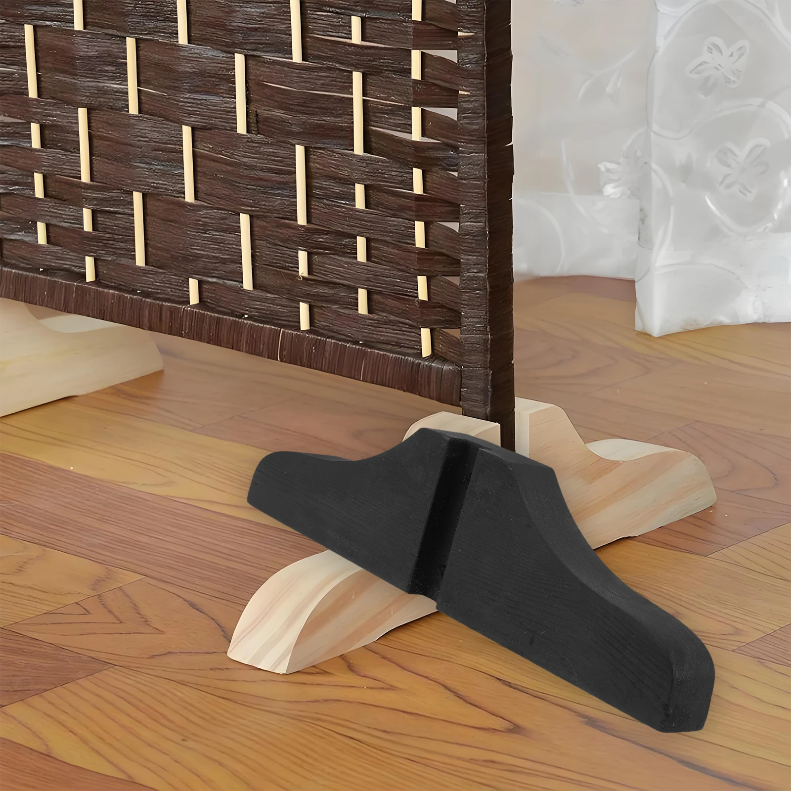 

2 Pcs Fixed Bracket Screen Home Decor Modern Room Divider Decorate Black Office