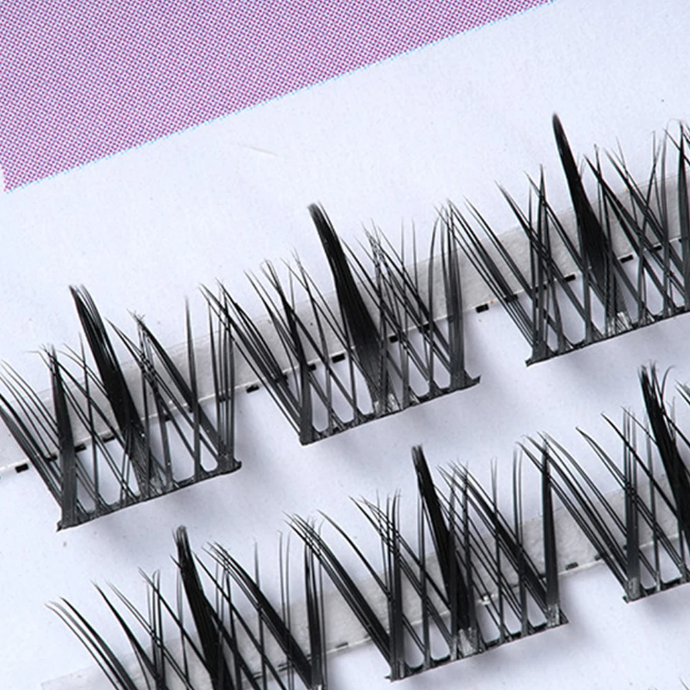 Ciglia finte di trilogia pigra simulazione ciglia finte tre file ciglia innestate ciglia finte segmentate morbide naturali