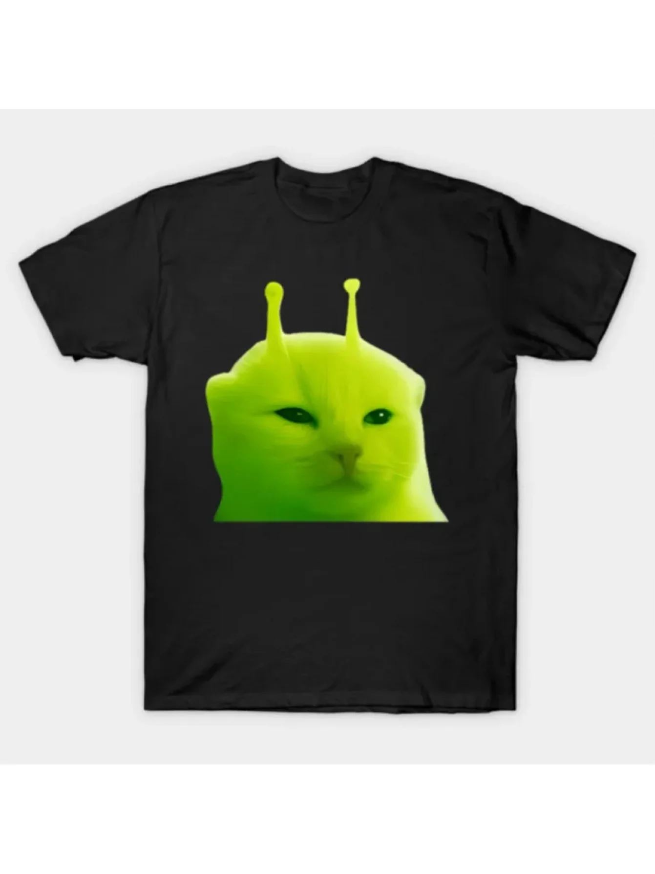 Camiseta Alien Cat Glerp Glorp Zep Zep para hombres y mujeres, camiseta informal de algodón de manga corta con diseño de gato alienígena
