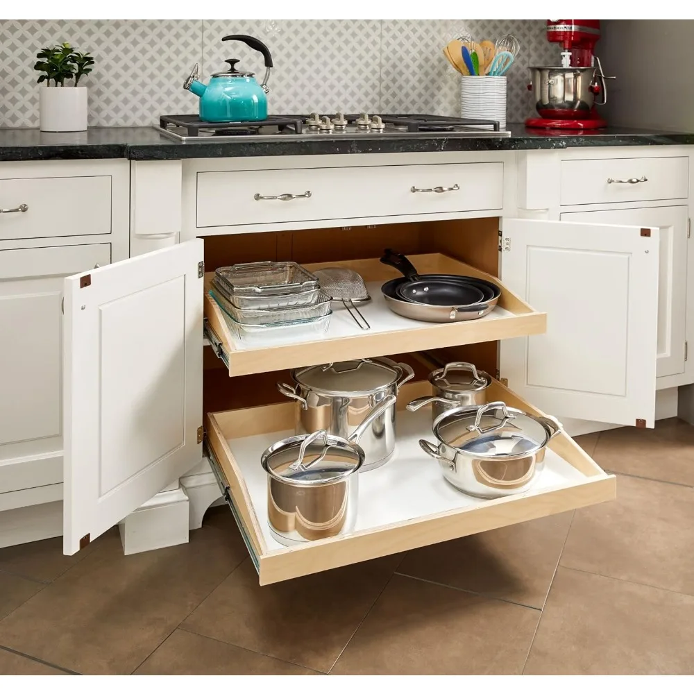 

Fully Customizable Slide Out Drawer Shelf with Full Extension Soft Close Mounting