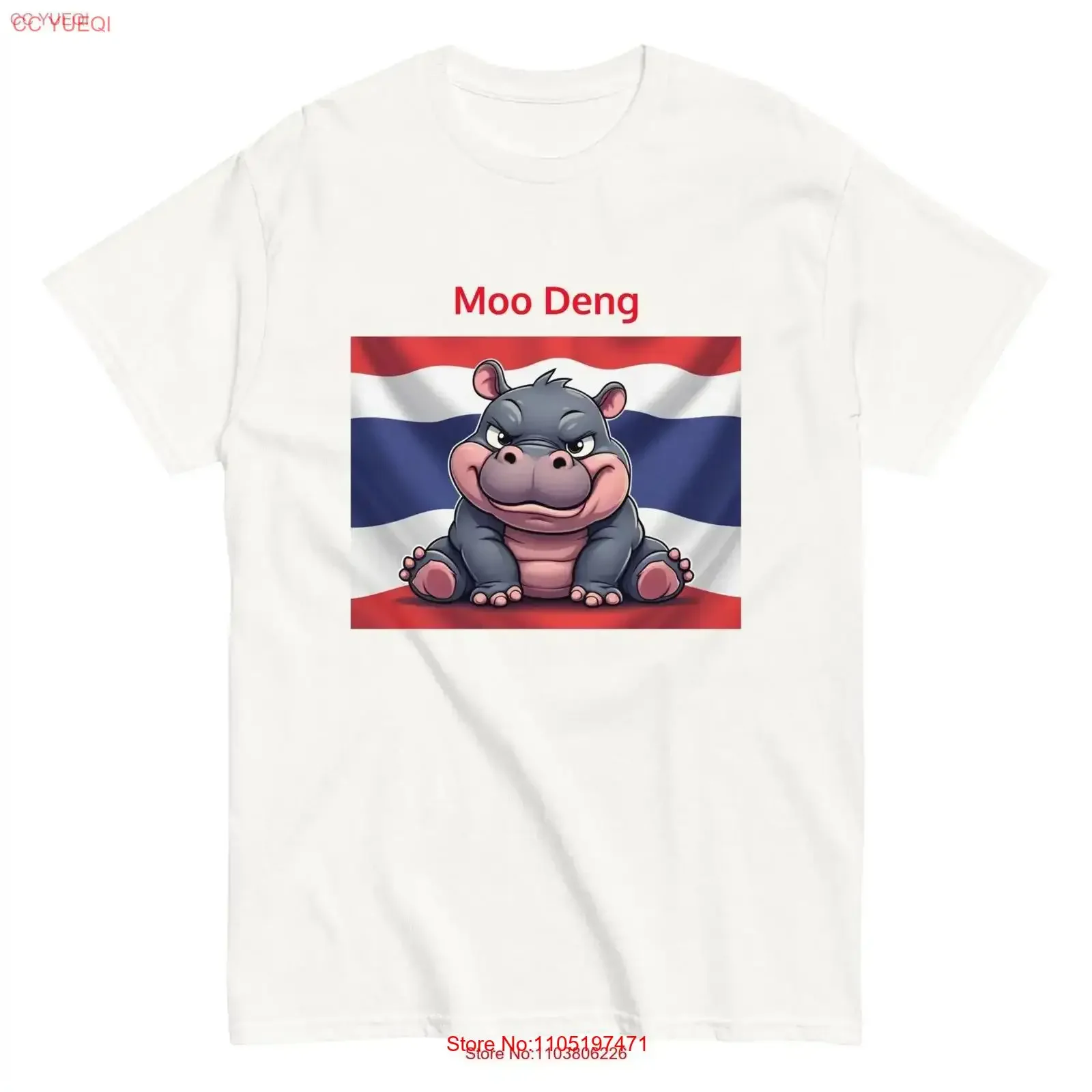 

Moo Deng Flag tee vintage Washed fashion Casual Soft designer clothes Top For Everyday Wear Breathable Stretched streetwear