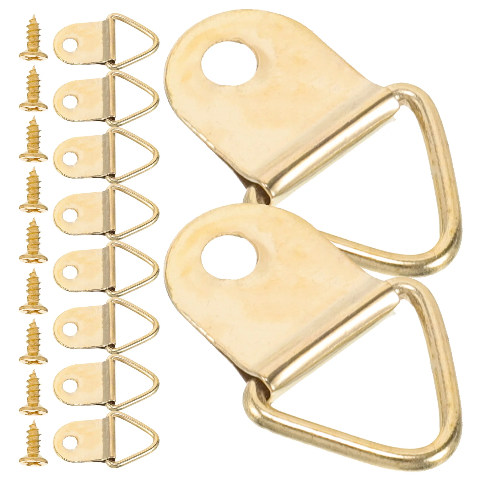 

100 Sets Triangle Ring Hook Frame Hooks Photo Hangers Artwork Picture Metal Painting Hanging