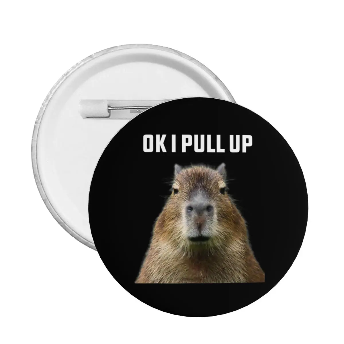 Ok I Pull Up Capybara Soft Button Pin Custom Creative Pinback Badge Brooch Girlfriend Gift