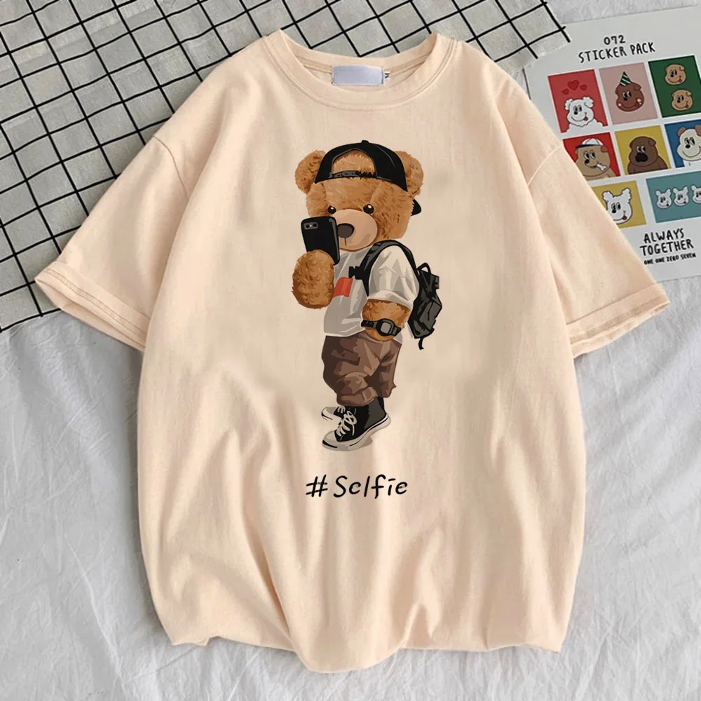 

Bear t-shirt teen Comfortable Classic Breathable 2000s hip hop Pastel t-shirt graphic Colorful aesthetic women 2000s University