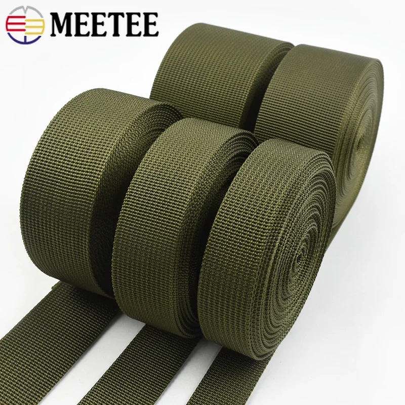 2/5/10M 20-50mm ArmyGreen Nylon Webbing Band for Bag Backpack Strap Ribbon Tapes Safety Belt Bias Binding DIY Sewing Accessories