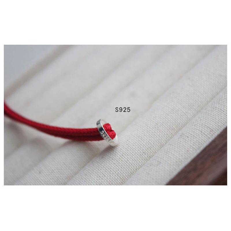 La Monada 17 19 cm Button 925 Silver Rope Bracelets Women Brown Blue Red Thread Line String Bracelets For Women Girls Kids