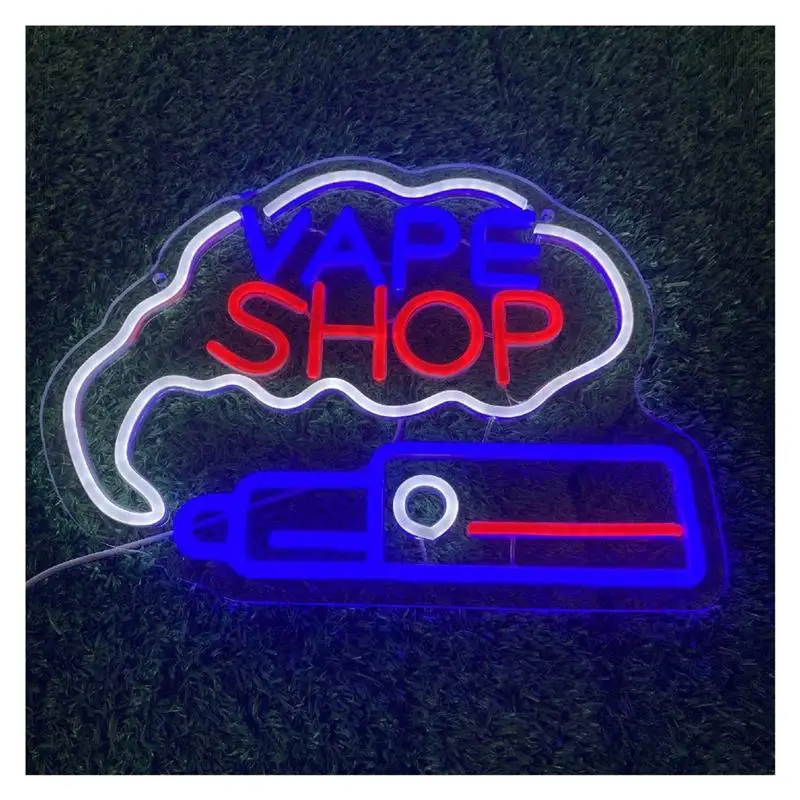 "Vape Shop Business" Neon Sign USB Dimmable LED Light Cigarette Shops Bars Pubs Billboard Grand Opening 40X30cm