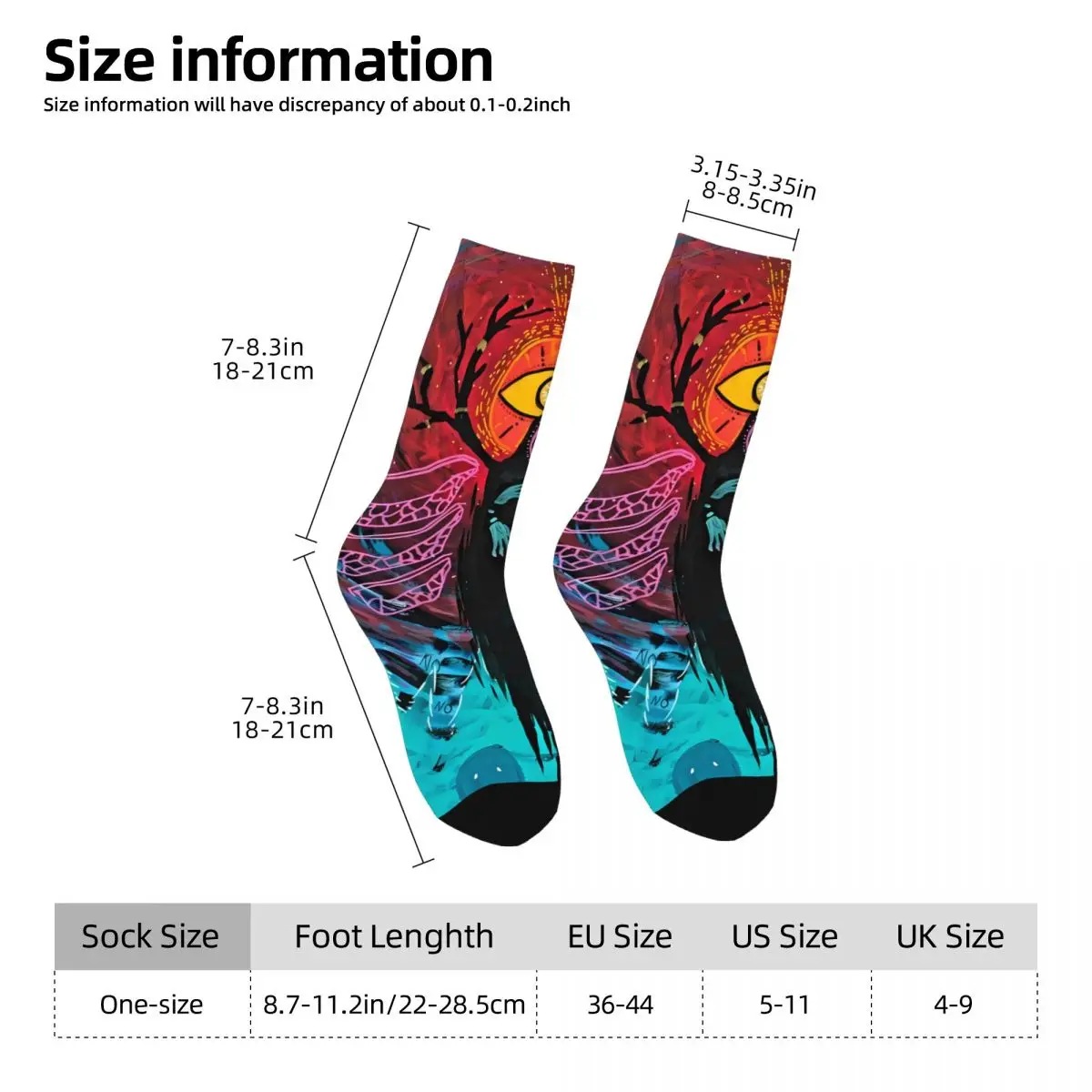 Mysterious Eye Antler Monster Sock Printed Man Polyester