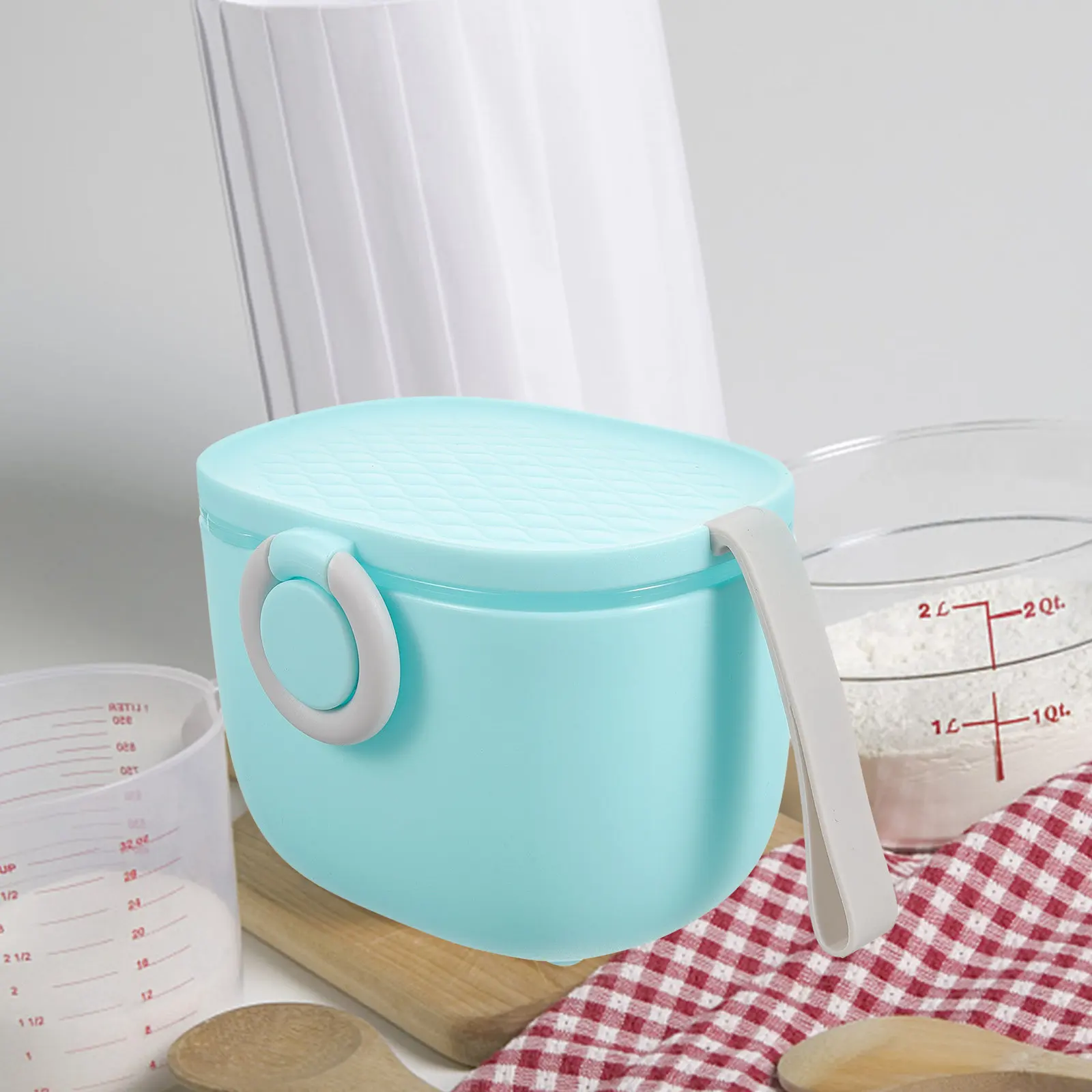 1Pcs Portable Milk Powder Box Baby Food Storage Container Sealed Milk Storage Box Moisture-Proof Snack Formula Dispenser Blue