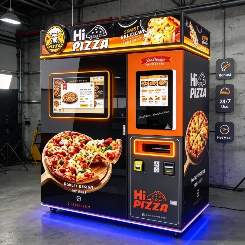 Fully Automatic Heating Pizza Vending Machine Non Food Customized Business Unit Digital Control Vending Kiosk