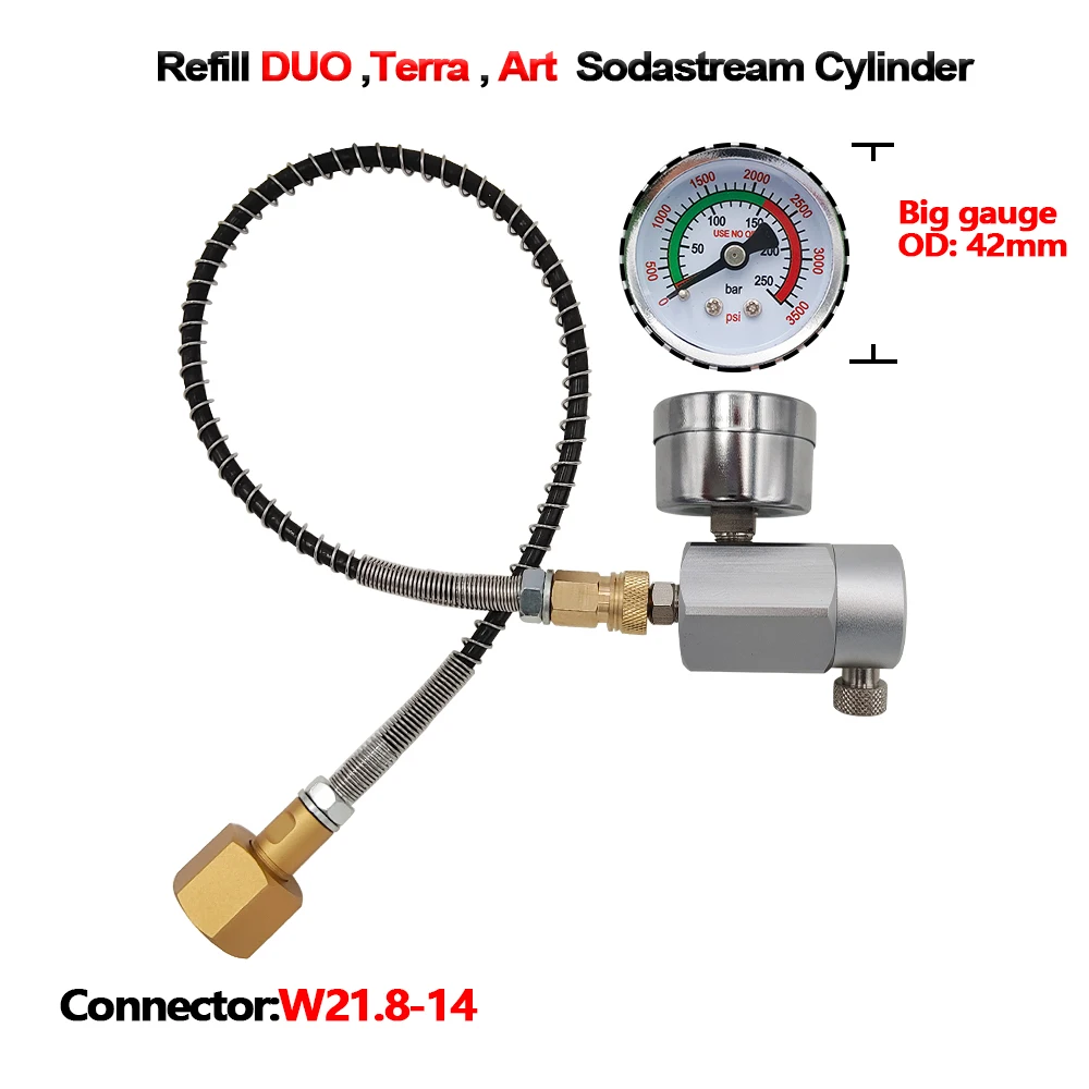 Imagem -02 - Cilindro Recarga Estação Adaptador de Carregamento Conexão Rápida para Sodastream W21.814 Din477 Conector 50cm Soda Art para Duo