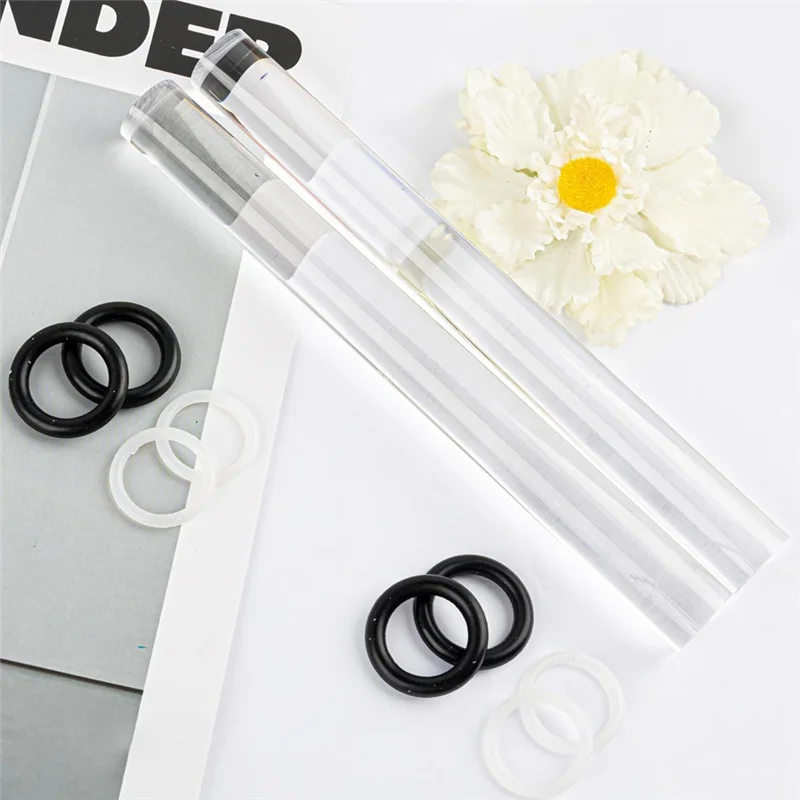 ABFS 4er-Pack Nudelholz aus Acrylton, Acrylstab mit Dickenring, rollender Tonstab für handgefertigte DIY-Polymer-Ton