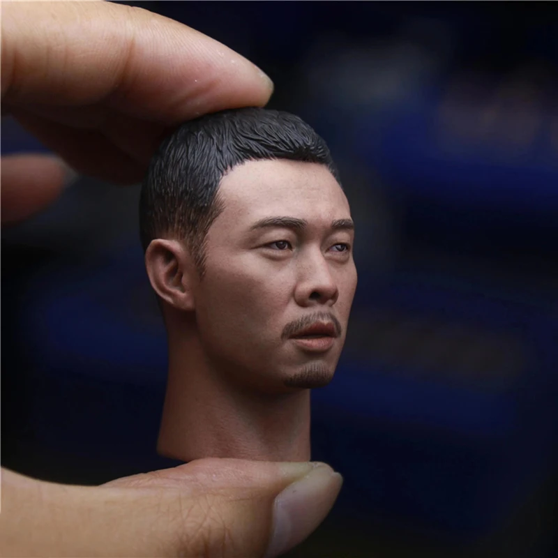 Twelve o'clock ZHY005 1/6 Zhang Yi Bearded Head Sculpt PVC Male Soldier Head Carving Model Fit 12'' Action Figure Body Dolls