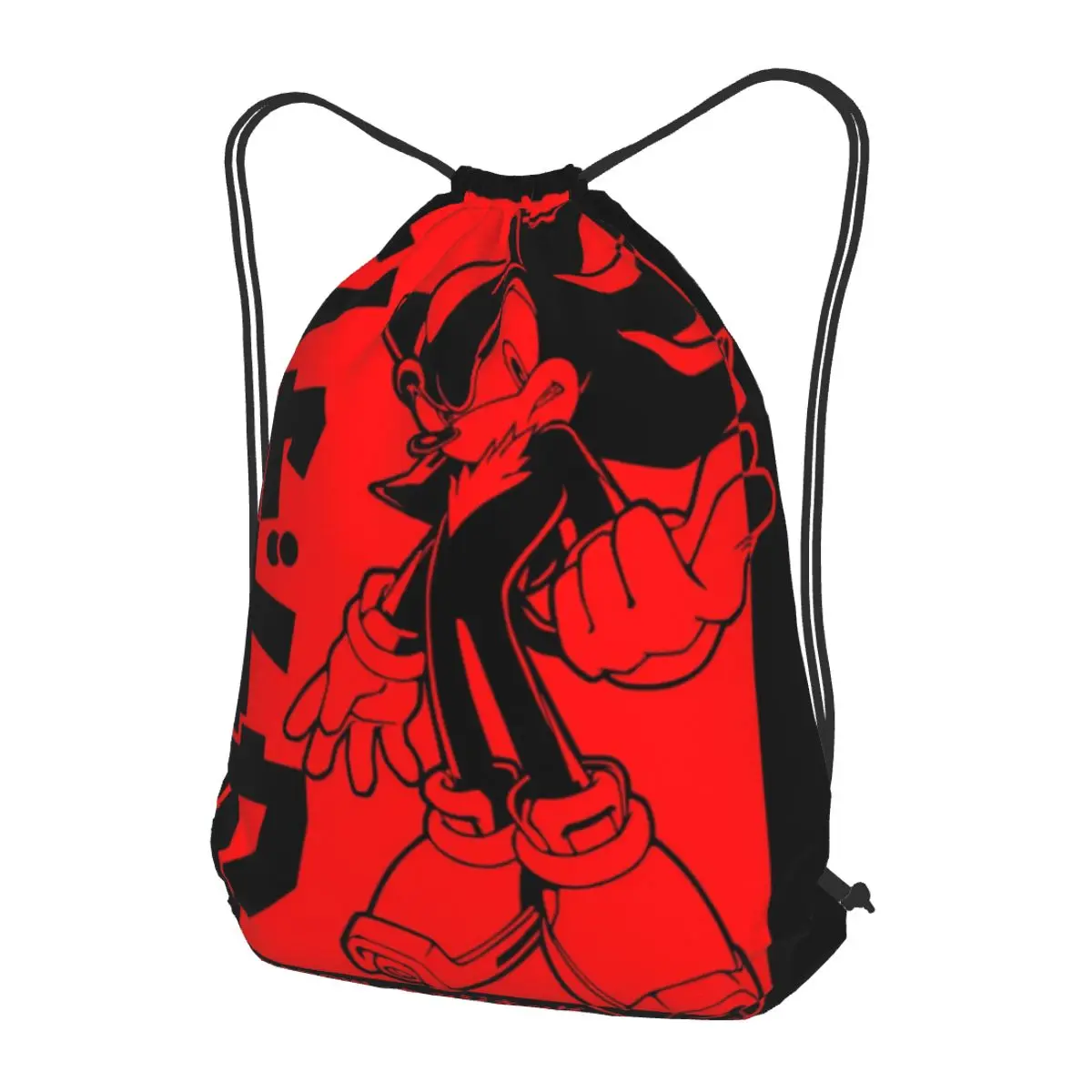 Japanese Shadow The Hedgehog Backpacks Casual Drawstring Bundle Pocket Sports Bag Book Bags for Travel Students