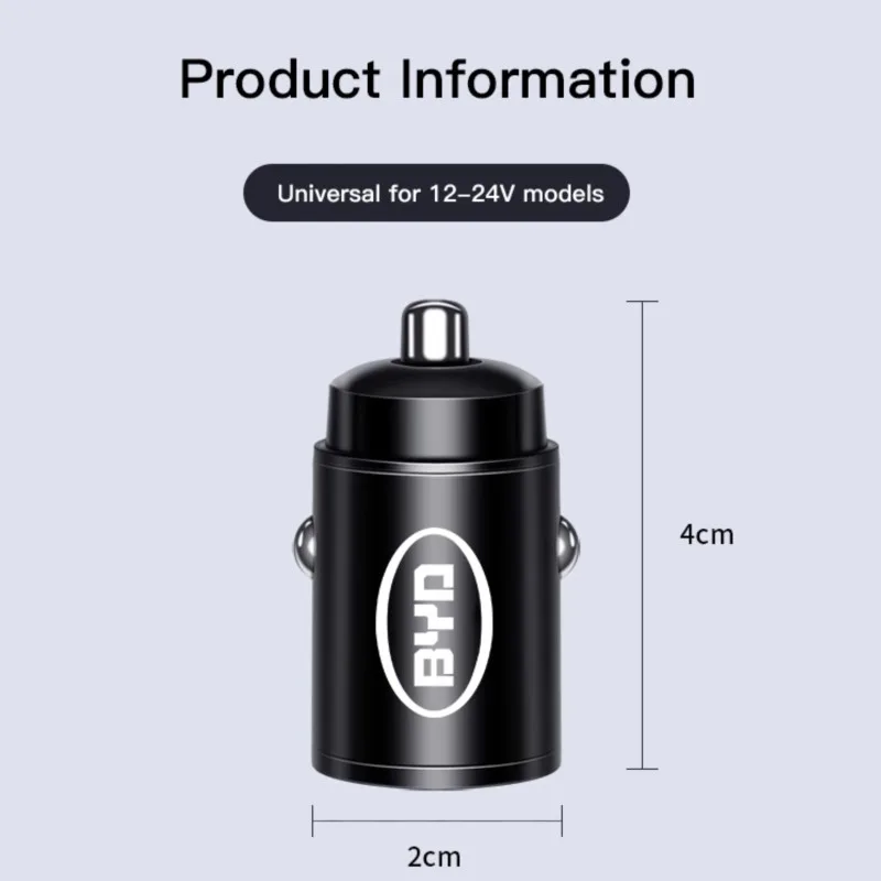 Car Quick Charger Type-C USB Port  Cigarette Converter Plug For BYD Tang F3 E6 Atto3 Yuan Plus Song Max F0 G3 I3 Ea1 Dmi 2din S7