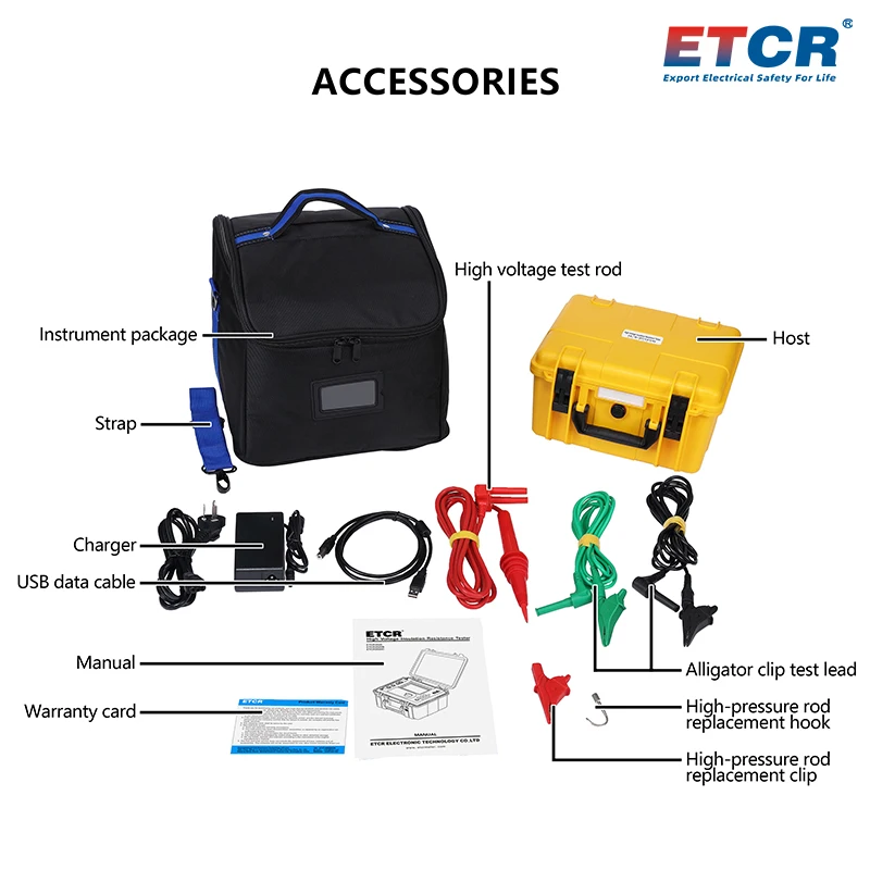 고전압 절연 저항 계량기, USB 통신 장치 및 블루투스 통신 가능, ETCR3520C