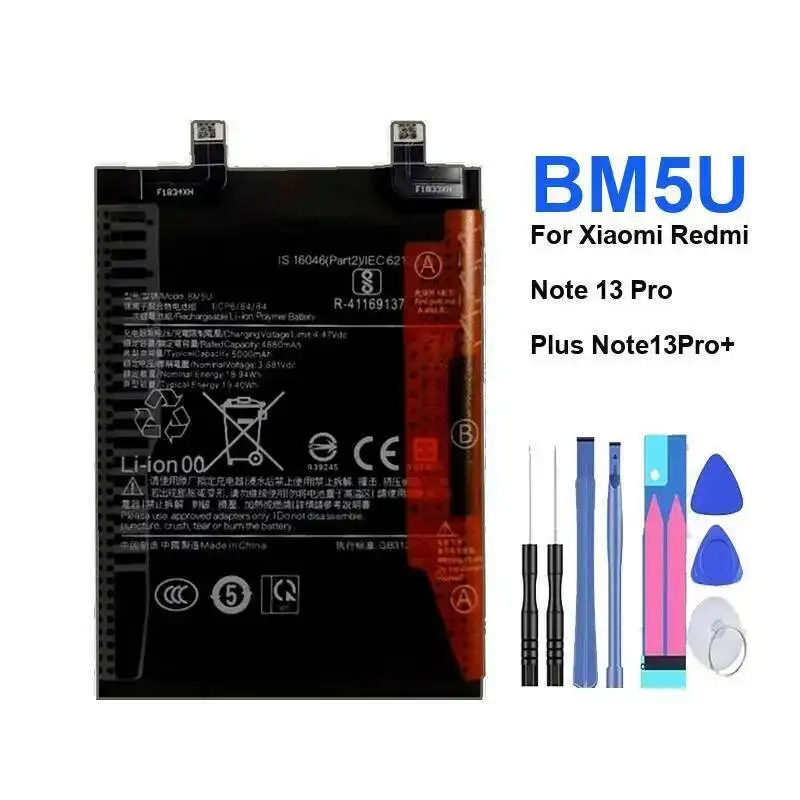 

BM5U Mobile Phone Battery 5000Mah Good Low-Temperature Performance For Xiaomi Redmi Note 13 Pro Plus Note13pro+