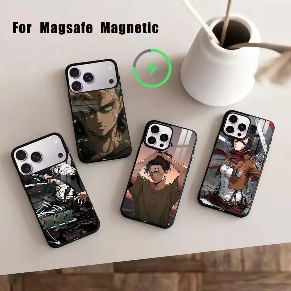 

Attack on T-Titan Phone Case For iPhone17,16,15,14,13,12,11 Plus,Pro Magnetic For Magsafe Wireless Charging