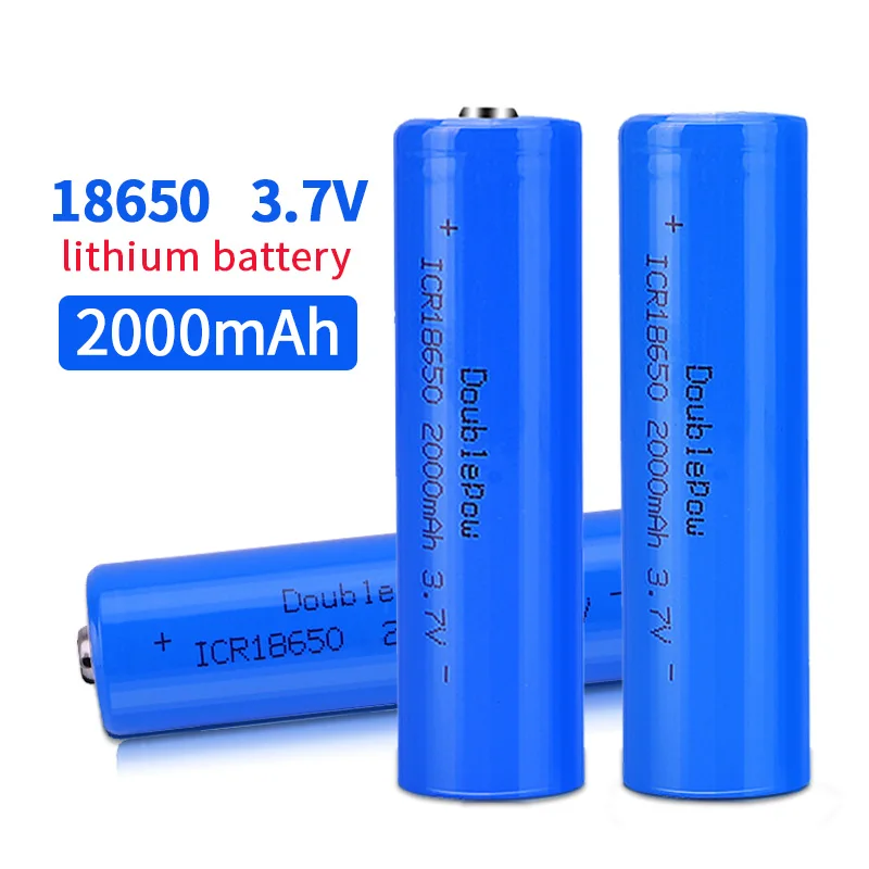 Akumulator litowo-jonowy 2000 mAh 18650 3,7 V + ładowarka USB Icr18650 do małych wentylatorów Latarki LED