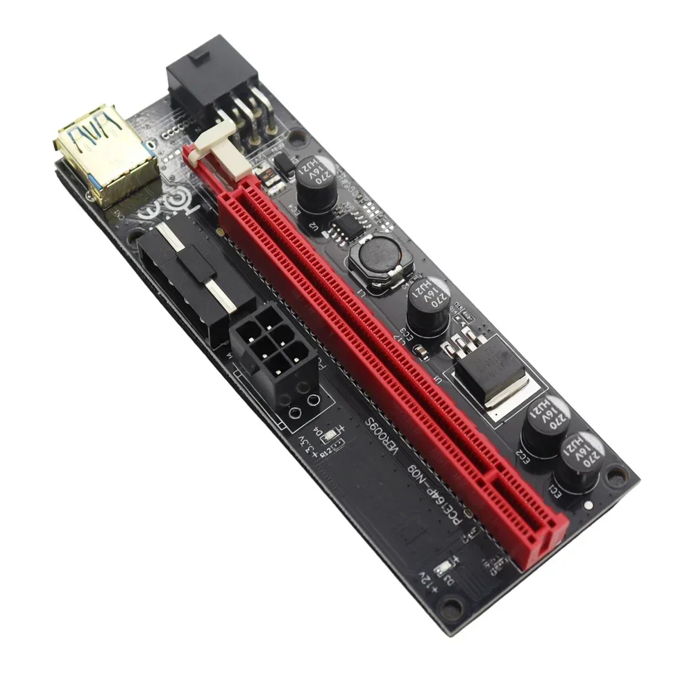 VER009S PCI-E Riser Card PCI Express x16 Cabo Riser For Video Card USB 3.0 Cable SATA to 6pin Power For Mining Miner