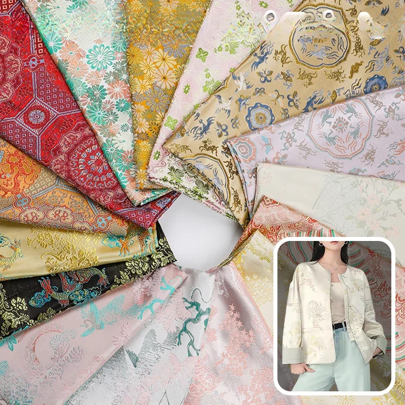 

Жаккардовая ткань с цветочным узором, 100x145 см