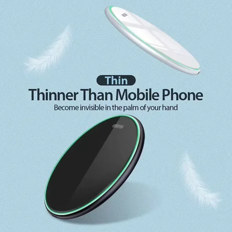 Wireless Charger Pad Stand Desktop Ultra-thin Mobile Phone Fast Charging Dock Station For iPhone 16 15 14 13 Samsung Note Xiaomi - view 5