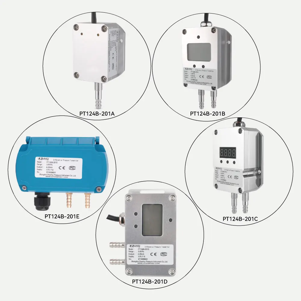 مستشعر الضغط التفاضلي الهوائي الرقمي 4-20 مللي أمبير، جهاز إرسال الضغط التفاضلي للرياح والغاز الصغير #6