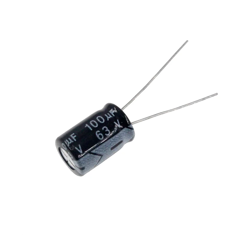 Imagem -02 - Radial Capacitor Eletrolítico de Alumínio 100mf63v 63v100uf 100uf63v 63v100mf Pcs 100uf 63 50 v 100mfd 63volt 8*12 mm