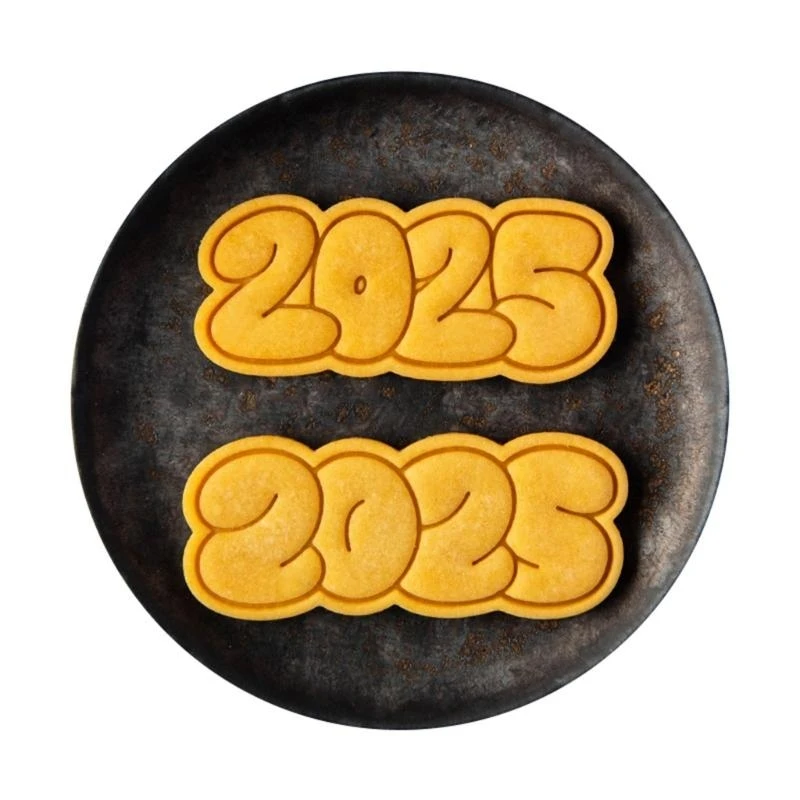 

Biscuits Mold Cookie Stamps 2025 New Year Cookie Cutters Cake Mold Enduring