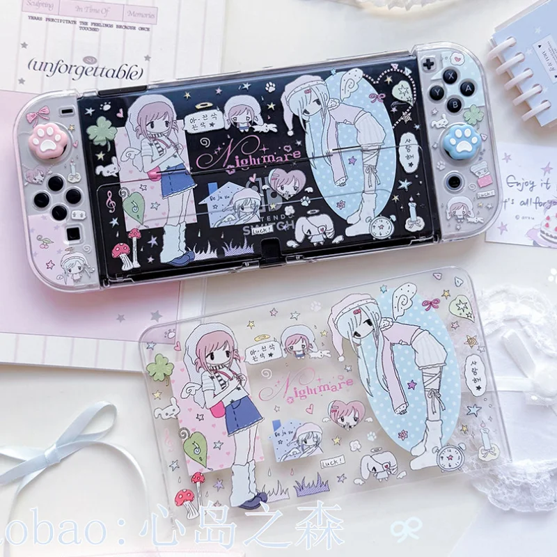 Heart Forest Protective Case For Switch Oled Ns2 Lite Hard Cover Y2k Original Design Alt Aesthetic Nightmare Girl Print