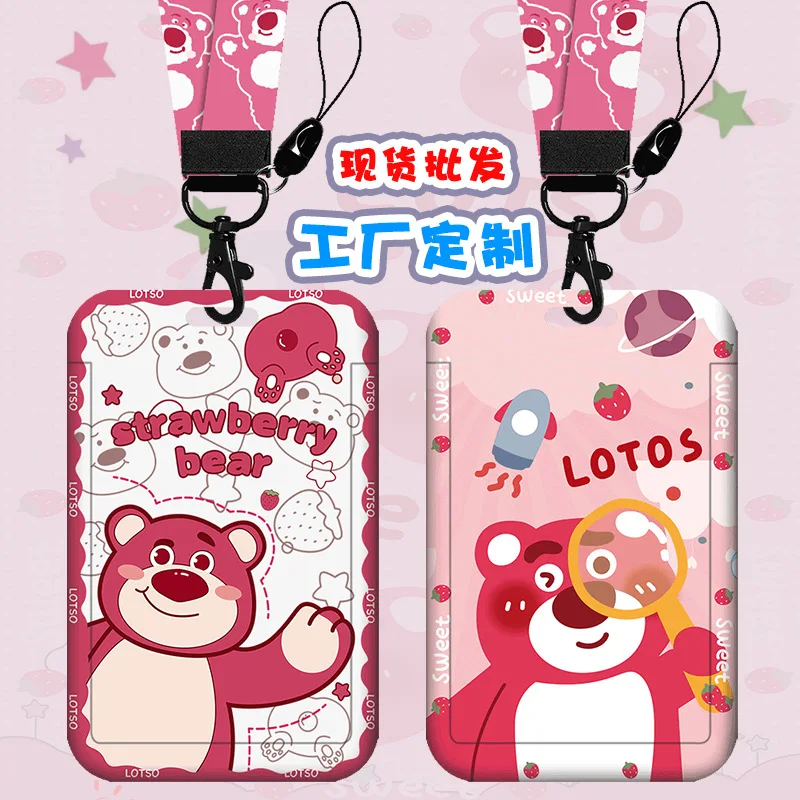

New Disney Lotso Card holder Cartoon Bus Card Meal Card Holder Work Permit School Badge Plate Access Card Holder Gift