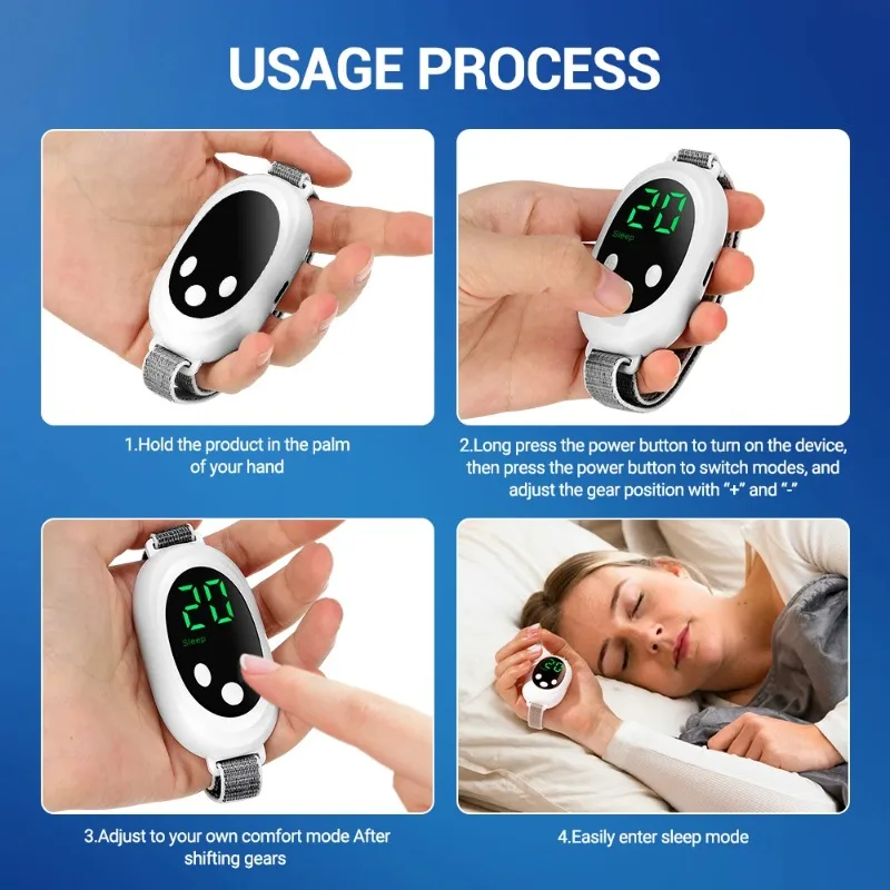 New Microcurrent Sleep Aid Device Palm Pulse Massager Relieve Insomnia Stress Anxiety Portable Sleeping Instrument for Home Use