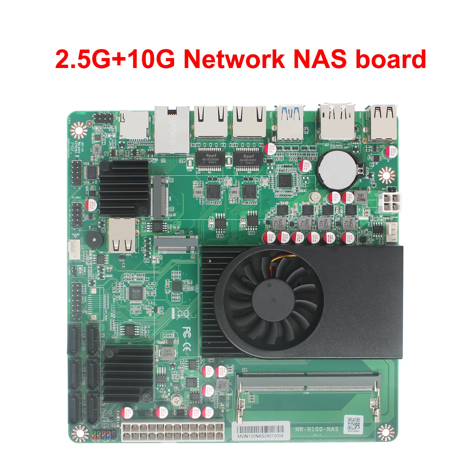 i3-N305 10G NAS Motherboard 6 SATA 2*2,5G 1*10G LAN 2*M.2 Nvme HDMI DP DDR5 6 Bays NAS Board 17*17 Mini ITX ALL IN ONE Router