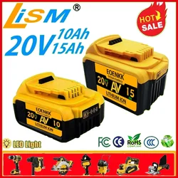 New DCB200 20V 10.0Ah15.0Ah Lithium Replacement Battery For Dewalt 18V DCB184 DCB200 DCB182 DCB180 DCB181 DCB182 DCB201 DCB206