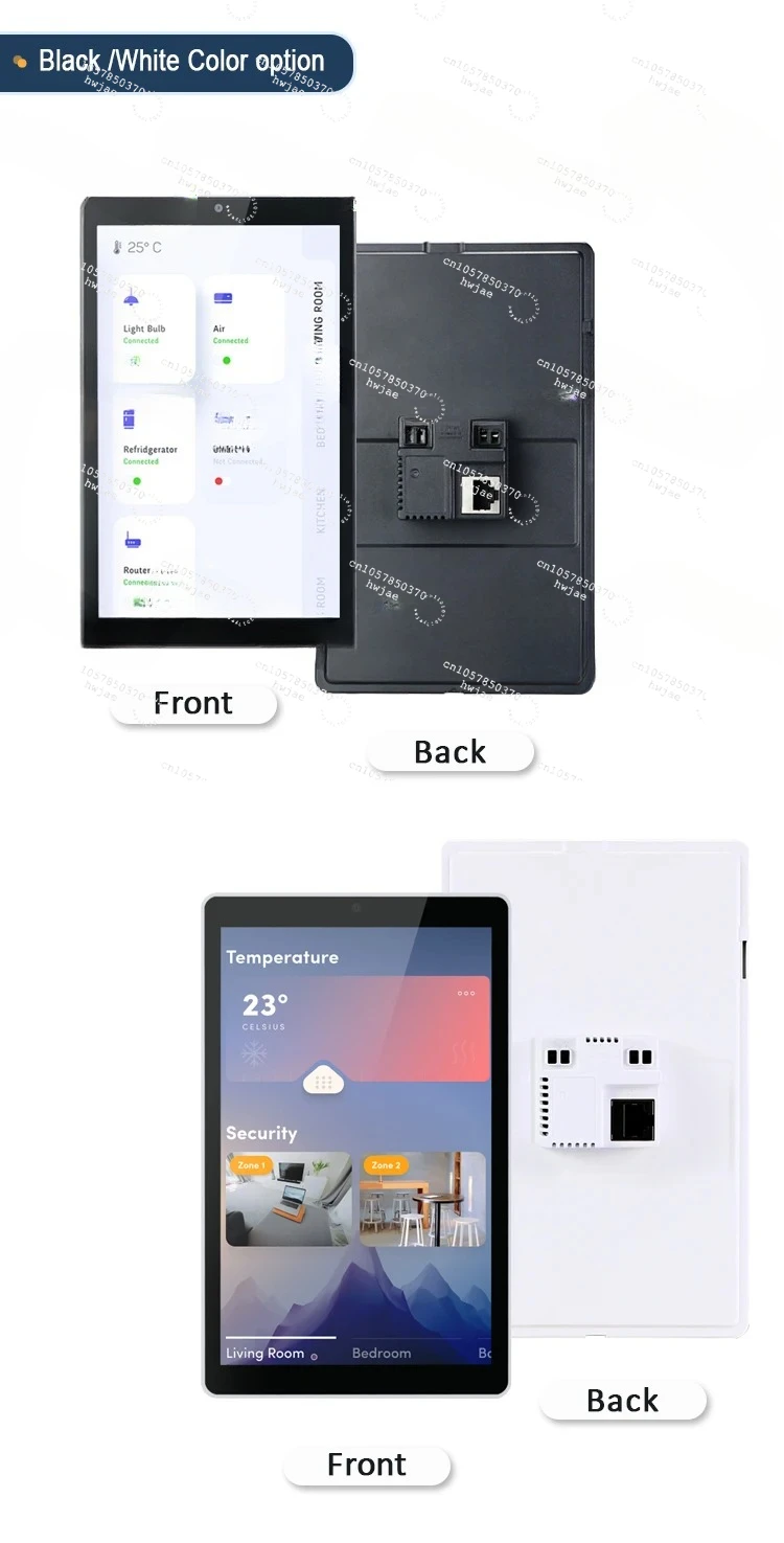 YC-SM08P 8-inch In-wall Industrial Android Tablet Support 86-size Box POE RJ45 WiFi