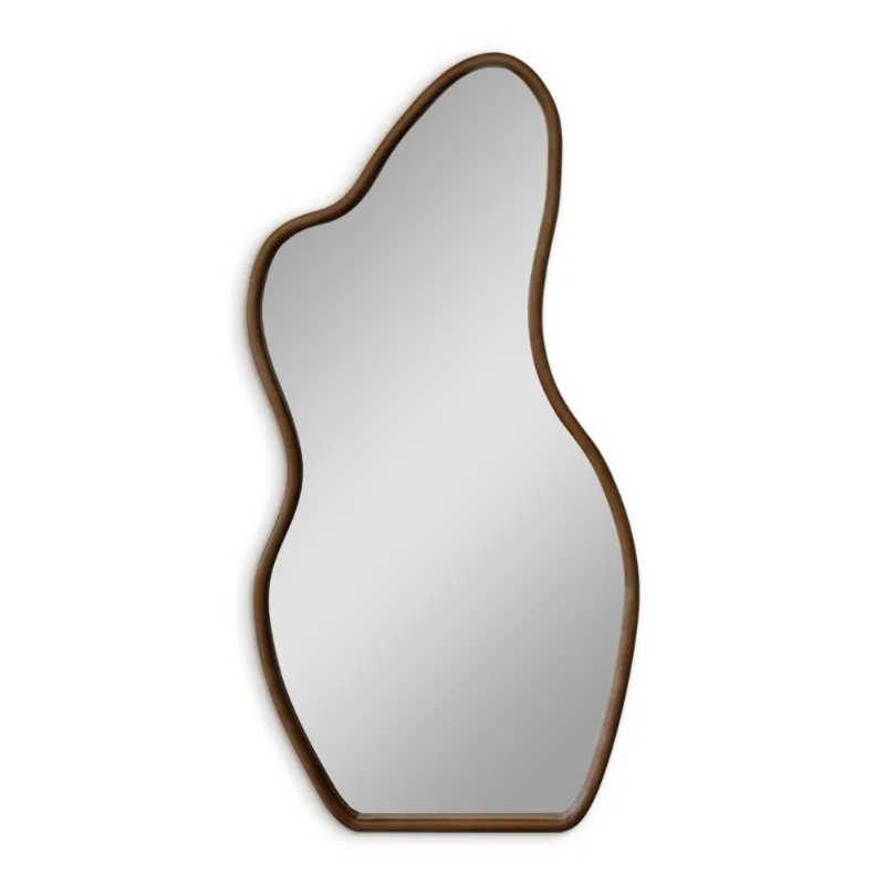 

Medieval special-shaped full body solid wood retro full-length mirror wall hanging household bedroom entrance ins