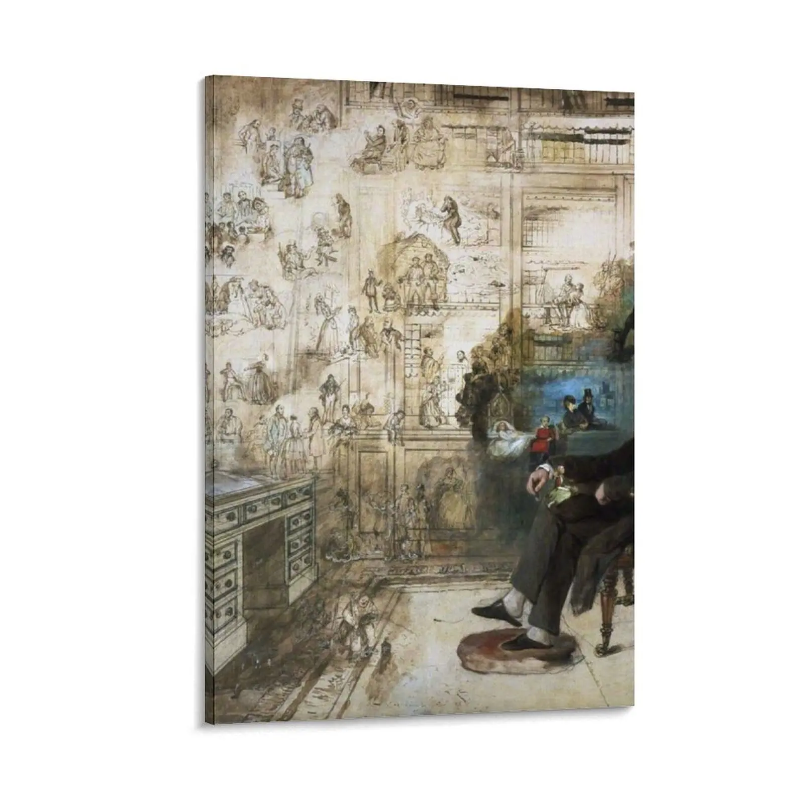 

Dickens Dream - Robert William Buss - 1875 Canvas Painting aesthetic room decor stickers & posters decorations for the room