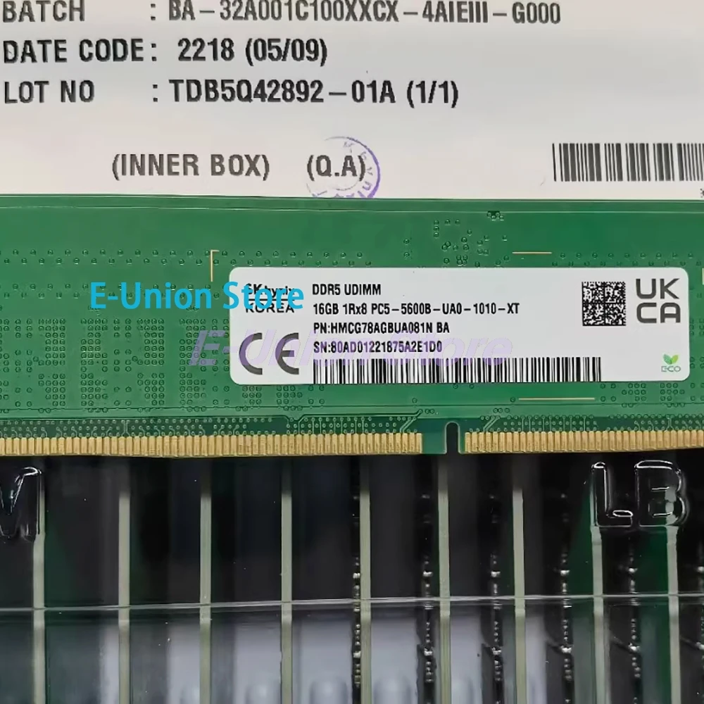 

1 шт. HMCG78AGBUA081N Оперативная память 16 ГБ DDR5 5600B PC5-5600B-UA0 A-образная память