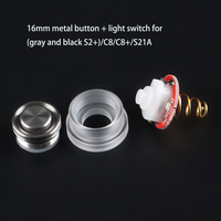 16mm Metal button + light switch kit for suitable for Convoy (gray and black S2+) / C8 /C8+/S3/S8/S15/S21A