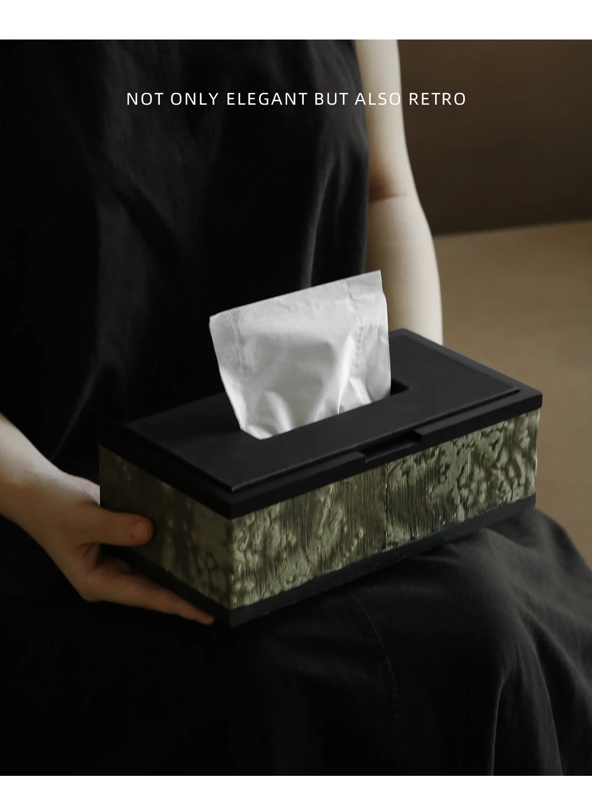 

Storage box retro gradual change color dust-proof living room high-grade light luxury desktop tissue box ornament coffee table