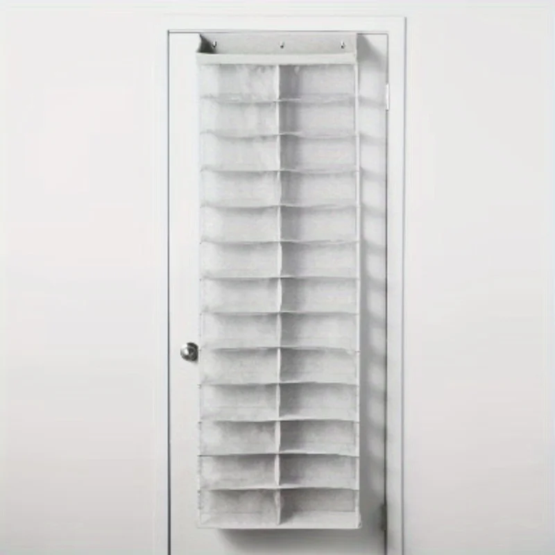 

Over Door 26 Layer Mesh Shoe Rack Light Gray -: Hanging Shoe Cabinet, Wardrobe Organizer, Holds 13 Pairs of Shoes