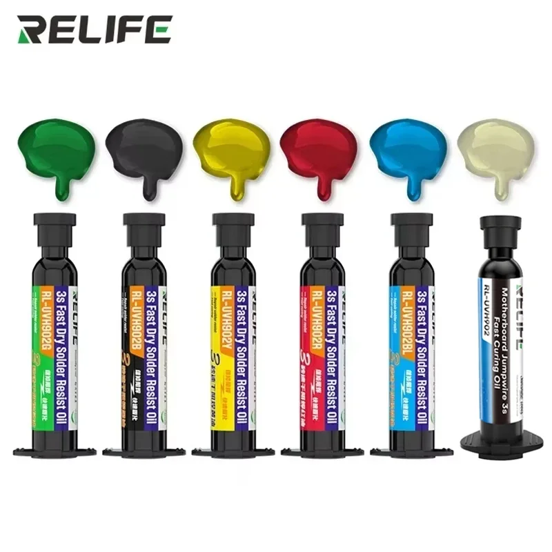 MECHANIC UV Solder  BGA PCB UV Curable Solder Great Mast Solder Mask Solder Resist 10cc Red/blue/green/Yellow/Black/White Resist