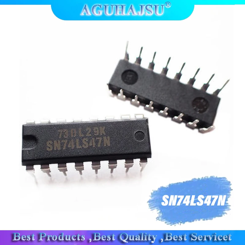 10PCS SN74LS47N DIP16 SN74LS47 DIP 74LS47N 74LS47 molewei  new LED display driver 7-segment display