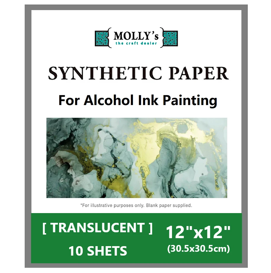 

Alcohol Ink Paper Vellum Translucent 12X12 inch Smooth Synthetic Paper Yupo For Alcohol Ink Painting Drawing Art DIY Crafts