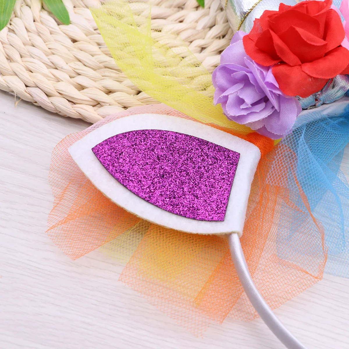 

Unicorn Headpiece Hair Hoop Kids Accessories Pink Ribbon Tiara Children Party Props Comfortable cosplay Gifts