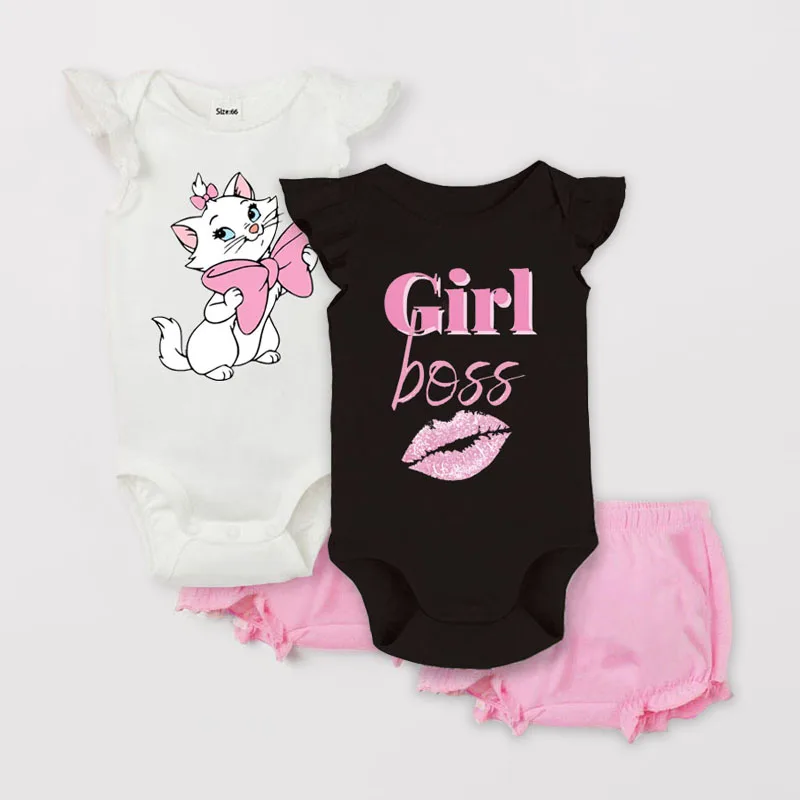 

2Pcs Summer Baby Girls Clothes Sets Cotton Flower Fashion Infant Outfits Short Sleeved Bodysuit Shorts Kids Clothing 6-24 Months