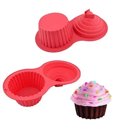 3D Giant Silicone Cupcake Mold Muffin Cup Mousse Cake Silicone Mold Large Cupcake Mould For Baking Gian Cupcakes Pan Cake Tools