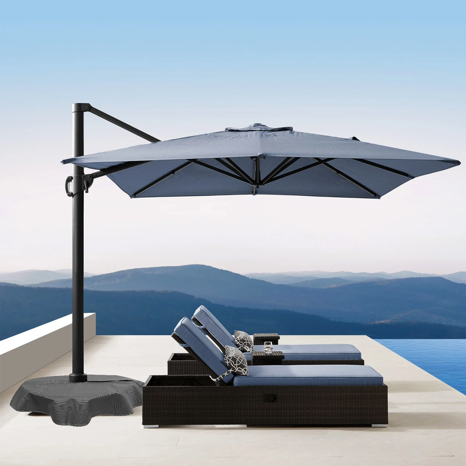 

Round Patio Umbrella Base Cover Outdoor Parasol Stand Protector Wind Rain Resistant Easy Clean Umbrella Base Cover