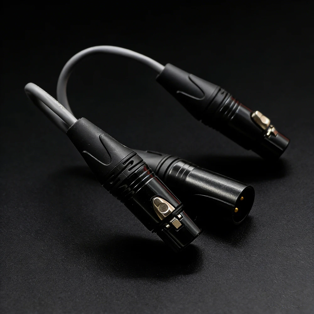 3 Pin XLR Male to Female OFC Copper XLR Cable HIFI Divider Wire Rhoduim Plug -